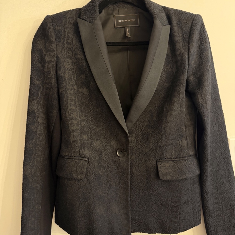 Black Jacquard Tuxedo Blazer for women - BCBG - XS